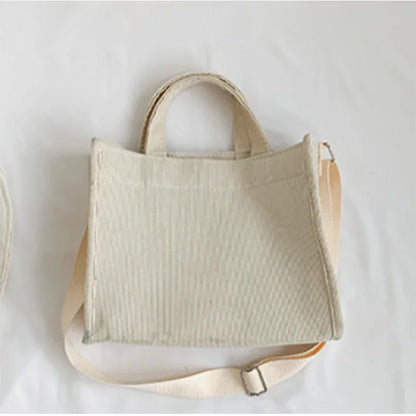 Corduroy Handtasche – Damen Schultertasche Gelb