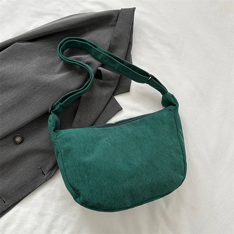 Corduroy Crossbody Bag – Damen Schultertasche