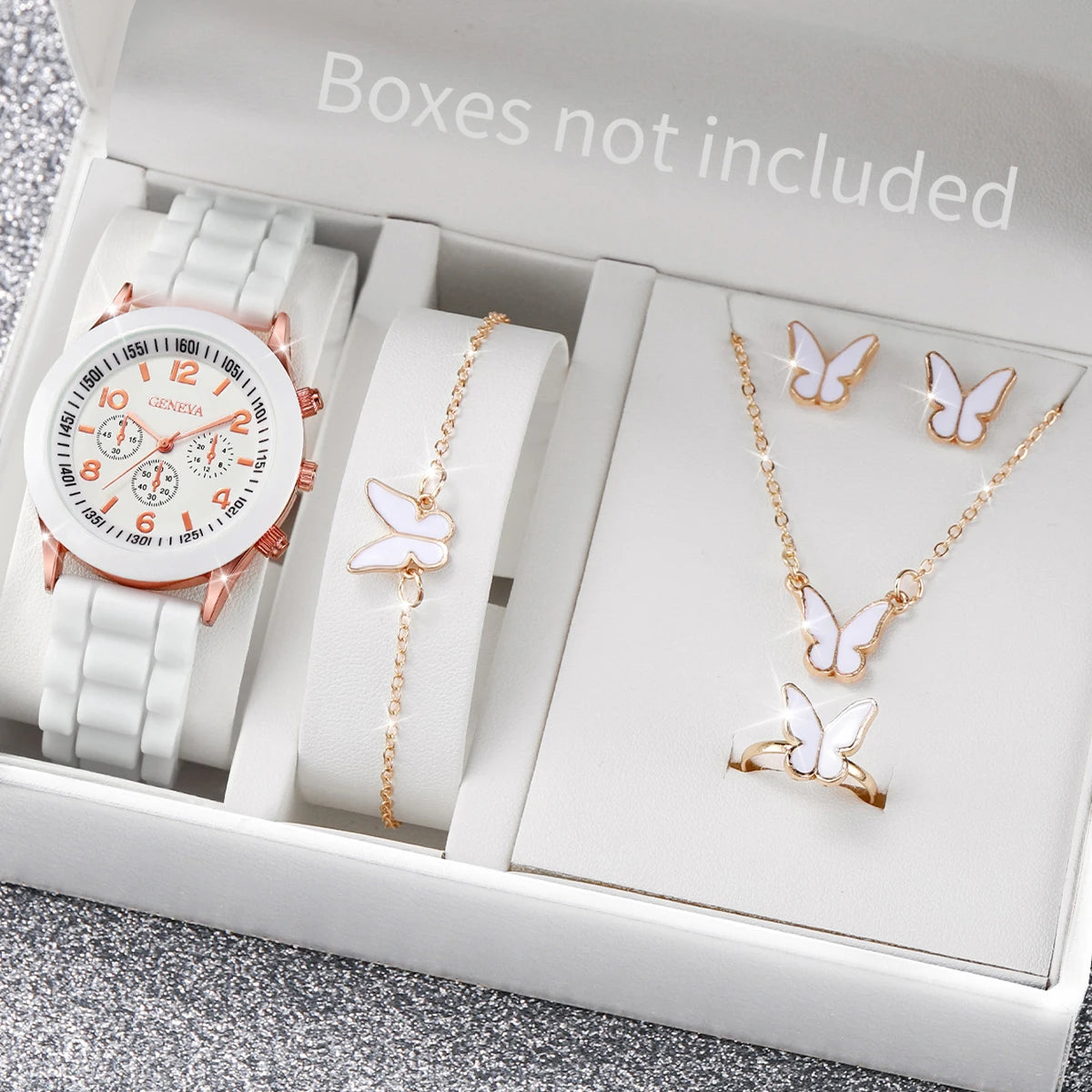 Damen Uhren-Set – Quarzuhr mit Schmuck | Armband & Kette | Geschenkset