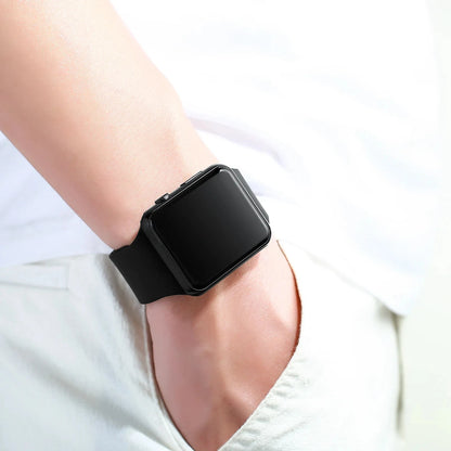 LED Sport Digitaluhr – Unisex Fashion Armbanduhr Schwarz