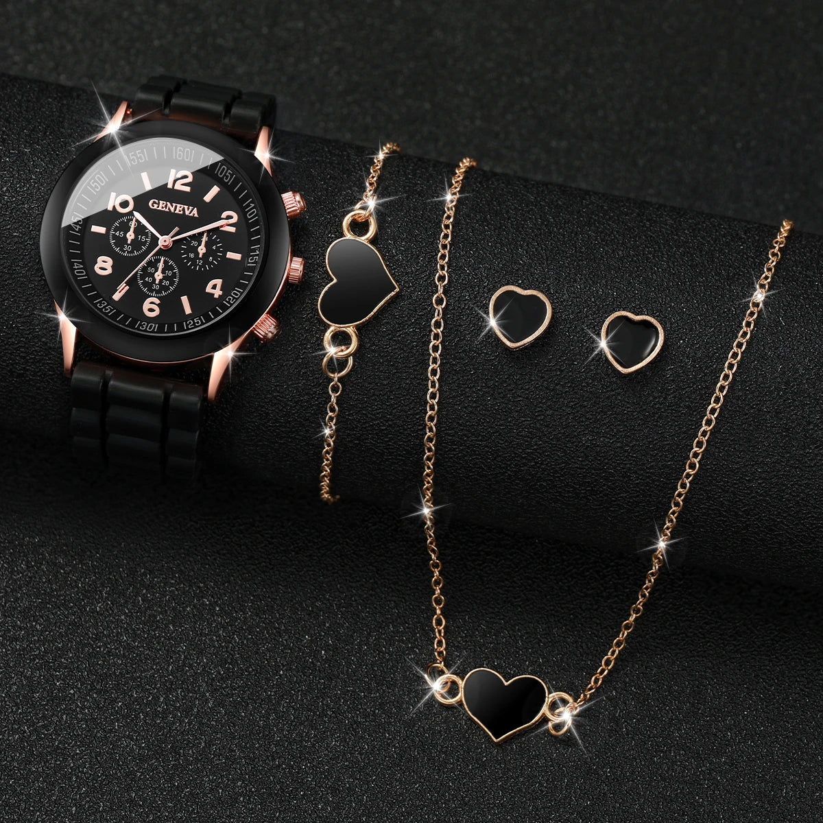 Damen Uhren-Set – Quarzuhr mit Schmuck | Armband & Kette | Geschenkset