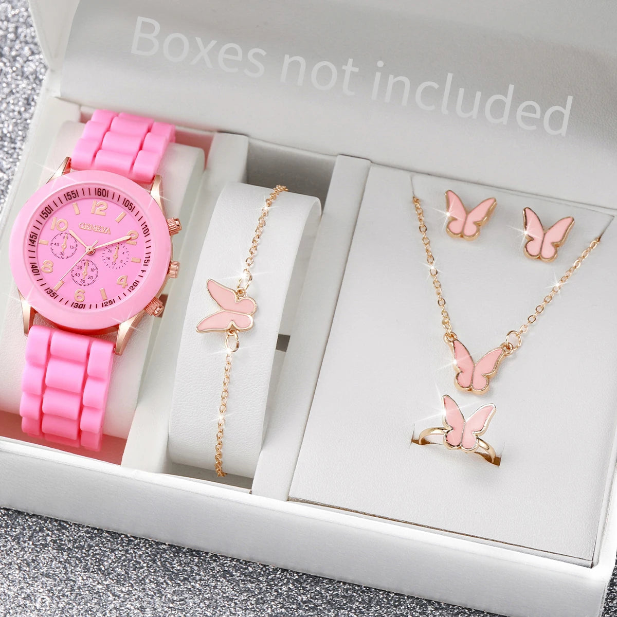 Damen Uhren-Set – Quarzuhr mit Schmuck | Armband & Kette | Geschenkset