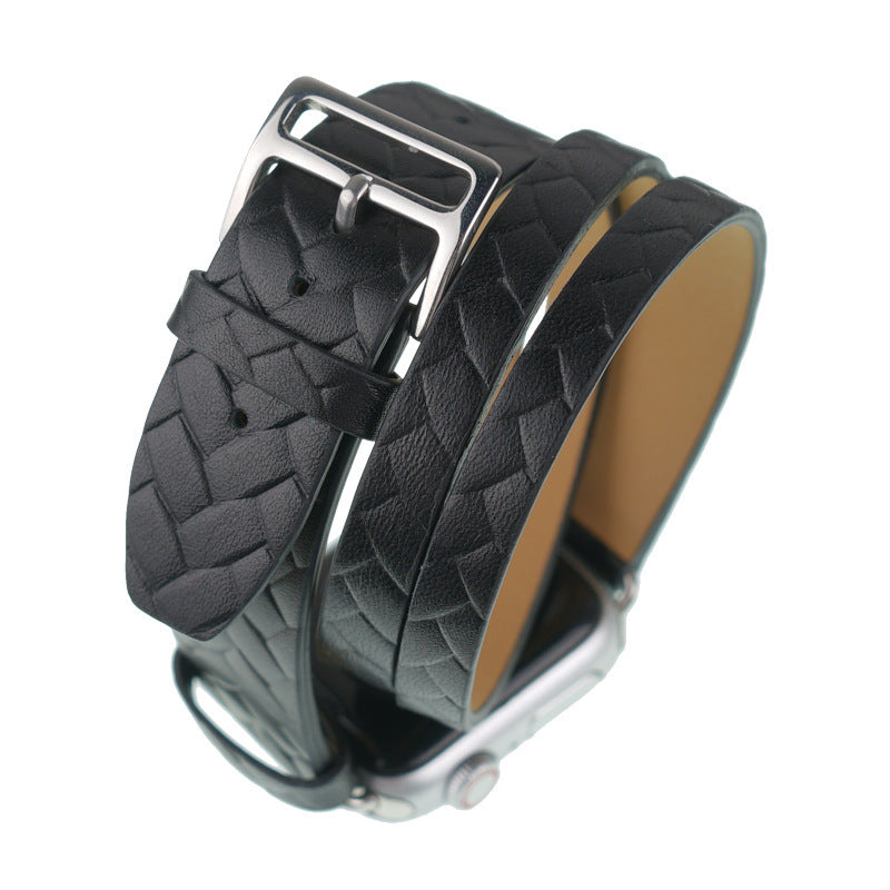 Leder Armbanduhr mit Blattmuster – Vintage-Design & atmungsaktives Band