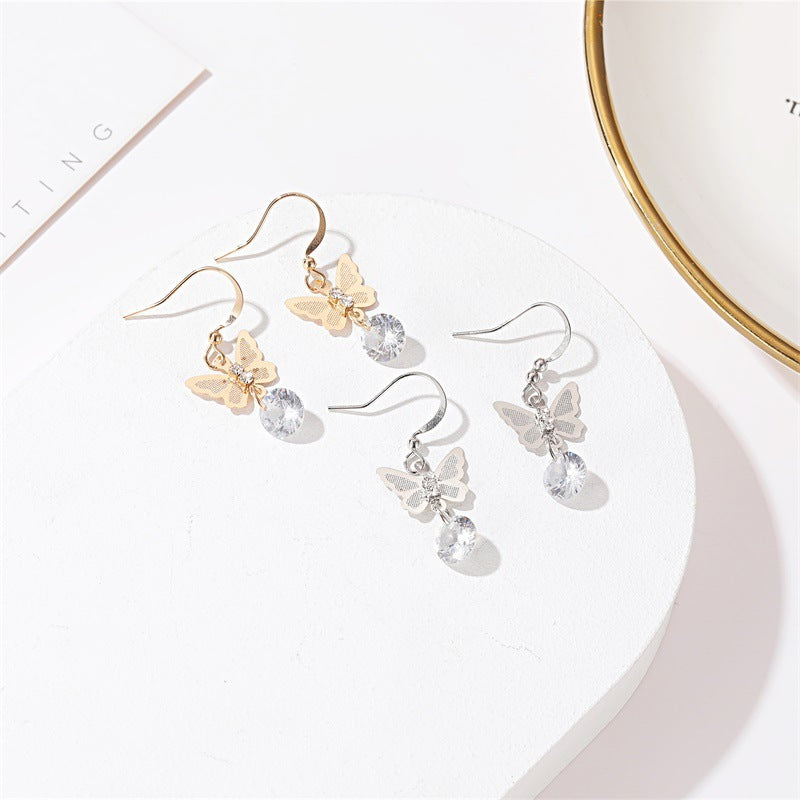 Kurze Zirkonia Ohrringe – Fashion Earrings Silber & Gold